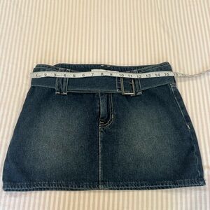 Hollister Blue Denim Skirt with Silver Buckle